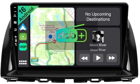 [4GB+64GB] Android 14 Autoradio für Mazda CX-5 2012-2017-[Integriertes CarPlay/Android Auto/DSP/GPS]-10.1 Zoll IPS Touch Screen-CAM+MIC-DAB/Mirror Link/Bluetooth 5.0/AHD/360 Kamera