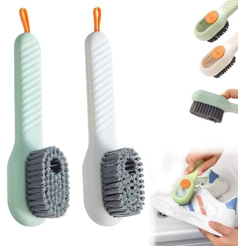 Ukisisi Pack of 2 Household Brush with Soft Bristles,Multifunctional Liquid Shoe Brush,Soft with Liquid Box,Household Cleaning Brush,Shoe Cleaning Brush, Shoe Brush, Hand Brush,Shoe Brush with Handle