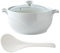 MGHRUE Ceramic Soup Serving Pot, Large Soup Tureen with Glass Lid And Ladle, Soup Bowl with Lid Home Restaurant Kitchen Tableware,3000ml