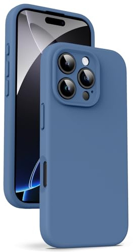 Supdeal Liquid Silicone Case for iPhone 16 Pro Max - [Camera All-Round Protection] [Soft Microfiber Lining Anti-Scratch] 4 Layer Full Covered Shockproof Gel Rubber Phone Case Cover, 6.9, Blue