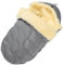 Fellhof® Lammfell Fußsack Kinderwagen WINTERBERG, OEKO-TEX® zertifiziert, 50x98 cm, wind- und wasserdicht, Allroundmodell, mit stufenlos verstellbaren Gurtschlitzen, waschbar bis 30°C grau