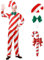 Ficlwigkis Zuckerstangen Kostüm Herren Candy Kostüm Zuckerstange Kostüm,Kostüm Weihnachten Weihnachts Zuckerstangen Weihnachtskostüm Herren Rot (Rot, L)