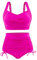 UMIPUBO Maillot de Bain Femme 2 Pieces Bikini Set Gainant Ventre Plat Push Up Taille Haute Culotte Grande Taille Ajustable Plage Bikinis(Rose,L)