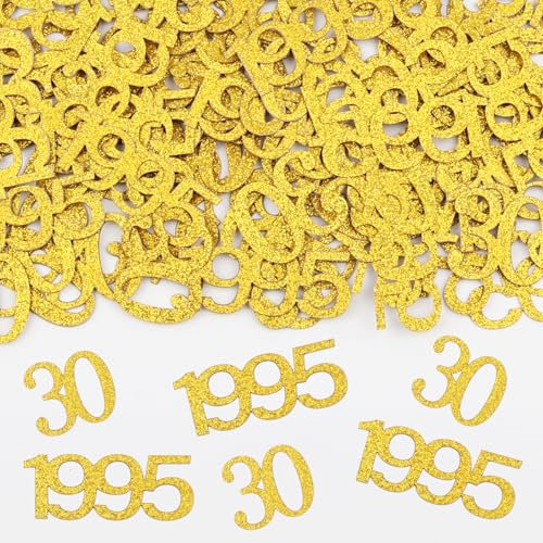 Konfetti 30 Geburtstag Deko,100 Stk Tischdeko Geburtstag Mädchen Junge 1995,Sweet 30 Birthday Gift,Glitzer Gold Streudeko zum Geburtstagsdeko Tisch(Groß 3.4-5cm)