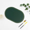 Platzdeckchen 2Er Set Vintage, Abwischbares, schmutzabweisendes Oval Platzsets, Küchen-Tischsets für Esstisch, 45x30cm, Dunkelgrün