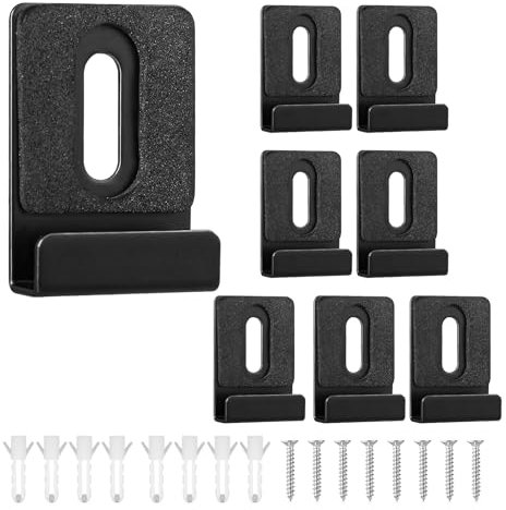Lot de 8 fixations de miroir, clips de miroir pour miroir sans cadre, kit de suspension mural robuste pour support de suspension de miroir (8 pièces, noir)