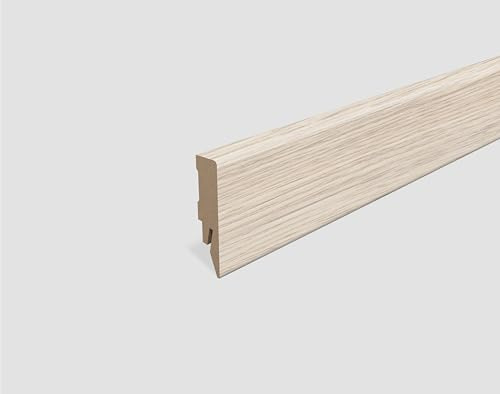 EGGER Sockelleiste Eiche weiss L547 | neues kubisches Profil | passend zu Fußboden Monfort Eiche weiss