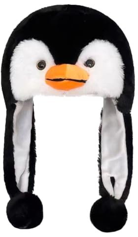 OATIPHO Pinguin-Gehörschutzmütze Pinguingeschenke für Frauen Pinguin-Requisite Tierhüte für Erwachsene Tierohrhut Pinguin-Kopfbedeckung Kostüm Hut lustige hüte für süßer Hut Plüsch