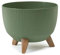 Muddy Hands Decorative Plant Pot with Legs Indoor Home Outdoor Garden Round Flower Planter Stand Holder Cover (Green, 40cm)