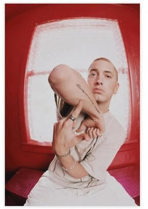 UIICANM Eminem Vintage-Poster, Kunstfotoposter, Leinwand, Poster, Schlafzimmer, Dekoration, Landschaft, Büro, Raumdekoration, Geschenk, 50 x 75 cm