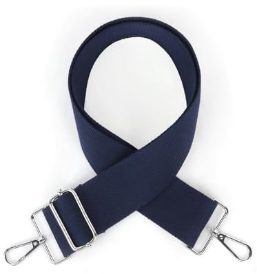 Moorle Schultergurt für Tasche, Taschengurte zum Wechseln, Blau Breit 5cm Verstellbar Taschengurt mit Silber Karabiner, Taschenriemen für Handtaschen Schulterriemen Damen