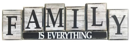 Baoblaze Wood Family Sign,Freestanding Wooden Family Decorative Art Wooden Word Table Sign for Bedroom,Table Top,Mantle,Farmhouse