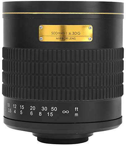 Tbest Telespiegel Objektiv 500 Mm F6.3 Hochwertiges Legierungskörperhandbuch Fokus Ultra Langstreckenaufnahmen für Birds Wildlife Photography Nex Mount Kamera (Black)