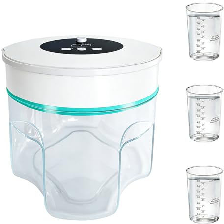 Builrand Harzblasenentferner, 3 l mit Timing, 3–9 Minuten effektive 99 % Blasenentfernung, 95 kPa Harz-Vakuumkammer, Vakuum-Epoxidharz, luftlose Maschine für Harzformen, Silikon, Kunsthandwerk