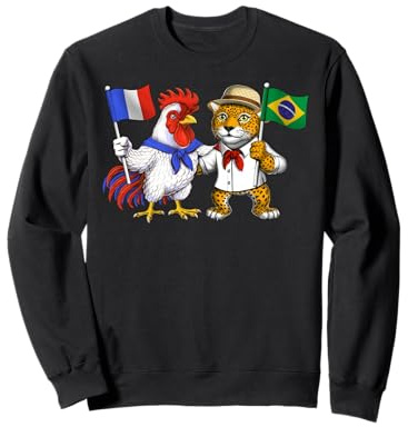 Drapeau France Brésil Racines Françaises Héritage Brésilien Sweatshirt