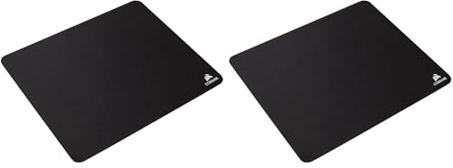 Corsair MM100 Mauspad (Mittlere Größe, Stoffbasierte Oberfläche für Optimales Gleiten, rutschfeste Unterseite, Feeignet für Optische und Laser-Mäuse, 320 mm x 270 mm x 3 mm) – Schwarz (Packung mit 2)