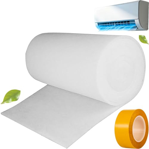 Filtermatte 100x100cm Zuschneidbarer Luftfilter Rolle 3mm Dick G4 Filtervlies für Heizung Lüftung Klimaanlage – Staubfilter Pollenfilter für Werkstatt und Zuhause, inklusive Gewebeklebeband