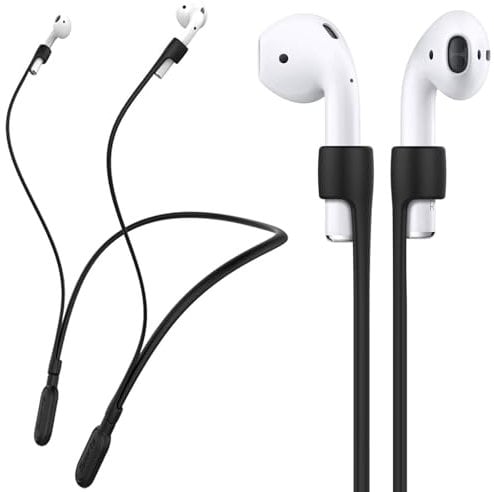 GOGOSODU kompatibles AirPods-Halteband, Silikon, Anti-Verlust, Kabelverbinder, Sport-Nackenbügel, kompatibel mit Airpods 3, Pro, 1 und 2, kabelloses Laden, Schwarz