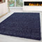 Carpettex Hochflor Teppich Läufer 60x110 cm Marineblau - Flauschiger Teppich Extra Weich und Pflegeleicht - Shaggy Teppich Modern Einfarbig Design - Teppich für Schlafzimmer, Esszimmer und Wohnzimmer
