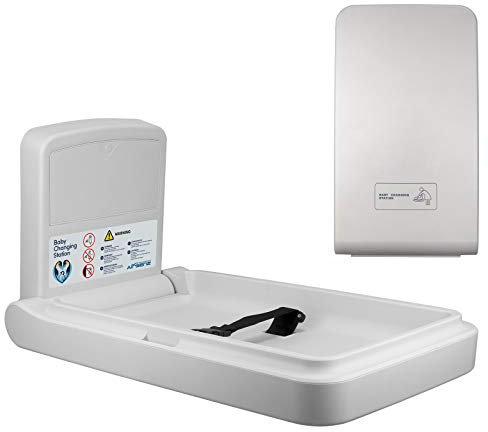 Commercial Baby Changing Table - Wall Mounted - Safety Belt - Vertical