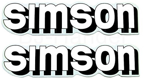 2X Aufkleber Schriftzug weiß für Simson S51 Tank