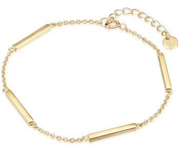 GLANZSTÜCKE MÜNCHEN Damen Armband 925/- Sterling Silber gelbgold | gelbvergoldet 14 Karat, Ankerarmband, Federring