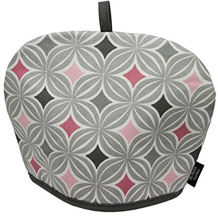 McAlister Textiles Copenhagen Laila | Teekannenwärmer mit geometrischem Muster in Rosa | Skandinavischer Stil Deko-Teewärmer aus Baumwolle