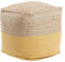 Boho Pouf Baumwolle Jute quadratisch beige/gelb Kirama