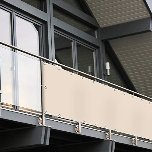 Frangivista per balcone, in PVC, 90 x 600 cm, resistente alle intemperie, con protezione UV, decorazione per ringhiere da balcone, 6 colori e design