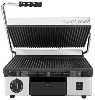 MILAN-TOAST Piastra in GHISA Quadra Inferiore Liscia-Superiore Rigata elettrica per cucine Professionali, 2.9 W