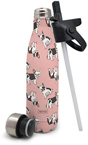 Nerthus Thermos Double paroi pour friandises et Chaudes Motif Chiens en Acier Inoxydable avec Bouchon Pajita 500 ML