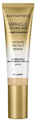Max Factor Miracle Second Skin Foundation LSF 20 - Farbe 03 Light, 30 ml