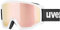 uvex athletic CV - Skibrille für Damen und Herren - Filterkategorie 2 - beschlagfrei - white matt/rose-orange - one size
