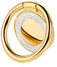 lenoup Glitzer Bling Handy Ring Smartphone Fingerhalterung, Funkelnder Handyring Fingerhalterung Kickstand,Handyringhalterung Finger für Fast alle Handys/Pad(Gold)