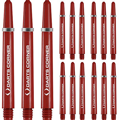 DESIGNA DARTS S0741 Schäfte | 5 Sets robuste Nylon-Dartpfeile, inklusive Stahlring, Medium, Rot