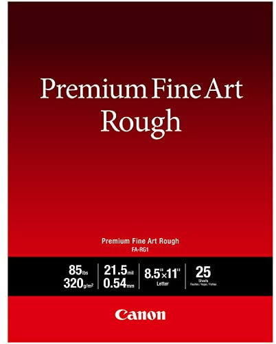 Canon Premium Fine Art Rough Paper (FA-RG1), 8.5' X 11', 25 Sheets (4562C002)