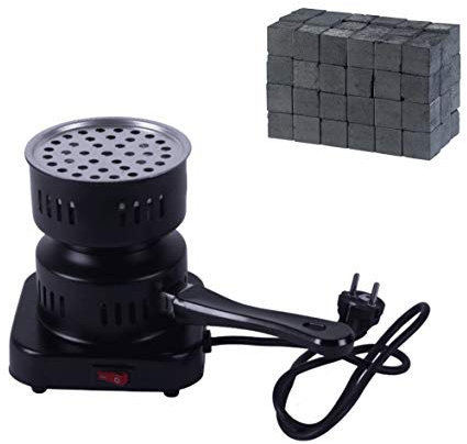 DIAMOND HOOKAH Premium Shisha Kohleanzünder elektrisch für Shisha Kohle + 1KG Kohle, Kohlen Ofen, Kohlenanzünder elektrisch - 450 Watt