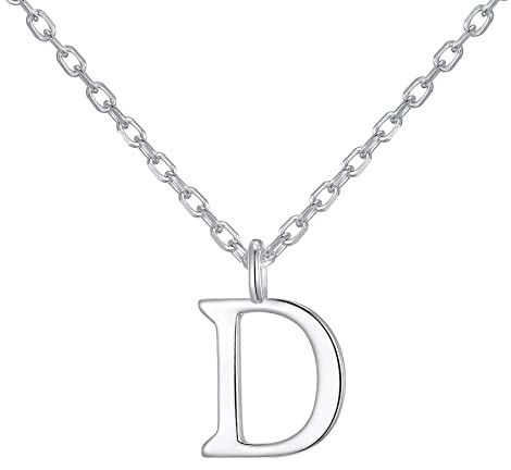 Philip Jones Sterling Silver Initial Necklaces Letter A to Z