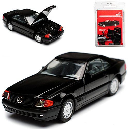 Mercedes-B SL-Klasse 500SL R129 Cabrio Schwarz 1989-2001 Bausatz Kit H0 1/87 Herpa Modell Auto