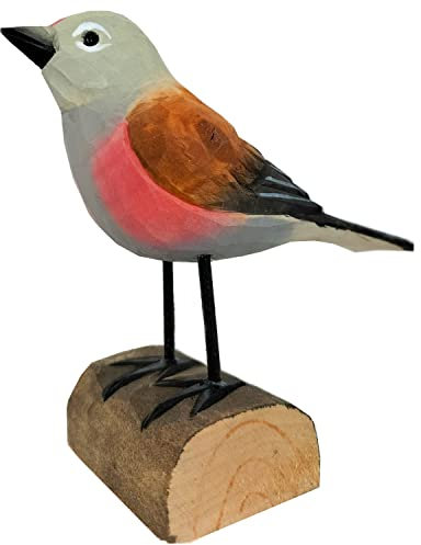 your castle Dekovogel Holzvogel Bluthänfling Flachsfink handgearbeitet aus Lindenholz in Geschenkbox 11 x 10 cm