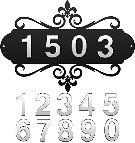 Mailbox Numbers Mailbox Stickers House Address Plaque Personalized Address Signs Doorplate Metal Outdoor Wall Decor 0-9 Adhesive Door Numbers Sticker for House Home Hotel Office Garden Decorative