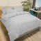 Poligino Housse de Couette 220x240 cm avec 2 Taies Oreiller 65x65 cm - Gris Clair - Parure Lit 2 Personnes Microfibre