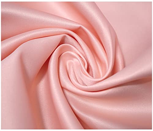 Matte Duchess Bridal Satin Polyester Fabric for Dressmaking Wedding Crafts Quilting Sewing 150cm Wide (5 Metre (500 x 150cm), Dusky Pink)