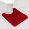MIULEE Badematte Weiche Badteppich U Förmige Deko Matte rutschfest Fußmatte Flauschig Teppich Waschbar Badteppich Badvorleger Badezimmerteppich für Toilett WC Badezimmer 50x60 cm Rot