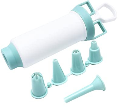 vincente Prensas para Crema con 5 boquillas para Manga pastelera,Prensas de Galletas para Hornear Herramientas de decoración de Pasteles - Inyector de Cupcakes para decoración de postres, Fabricante