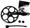 LOEVELOSI 1-Fach Fahrrad Kurbel verstärkter Stahl Crank Set Schwarz mit 46 Zähnen Vierkant Kurbelgarnitur 170 mm Kurbelarm für Retro & Vintage Bikes SingleSpeed Fixed Gear Fahrrad