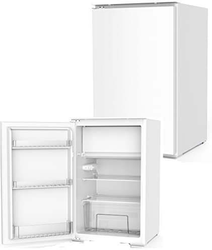 PKM Einbaukühlschrank KS120E | mit 15 L Gefrierfach | Schlepptür | Nische 88cm | 116 L | Energieverbrauch 145 kWh/Jahr | LED-Beleuchtung | Geräuscharm 41 dB