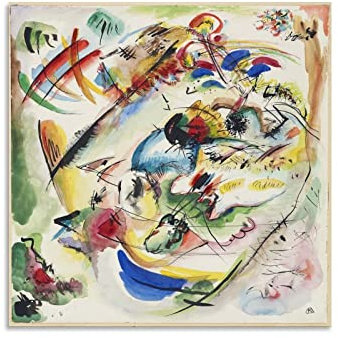 Wassily Kandinsky Draft for Dreamy Improvisation Artwork Expressionismus Abstrakte Kunst Poster Wanddekoration Moderne Heimkunstwerke 30 x 30 cm