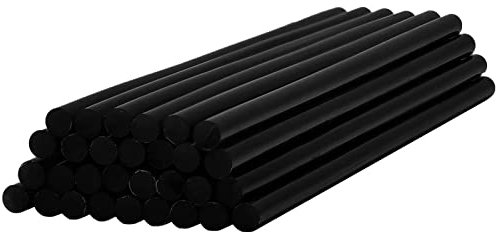 EKKJNQ Heißklebestifte, 30 Stück Bunte DIY Bastelklebestifte 7 x 200, 11x200 mm für Heißklebepistole (Schwarz 7mm)
