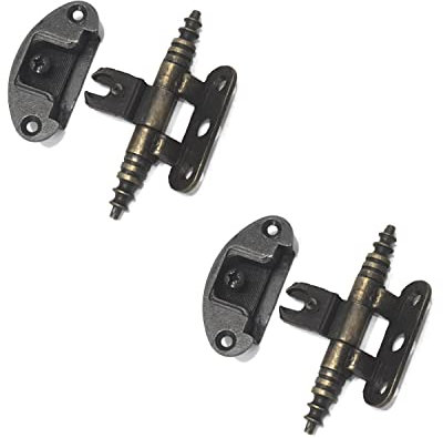BricoShopping® Paire de charnières pour porte de meubles anciens en bois et armoires de style classique salon ou chambre à coucher art pauvre lourds charnières antiques (BS0202, Bronze)